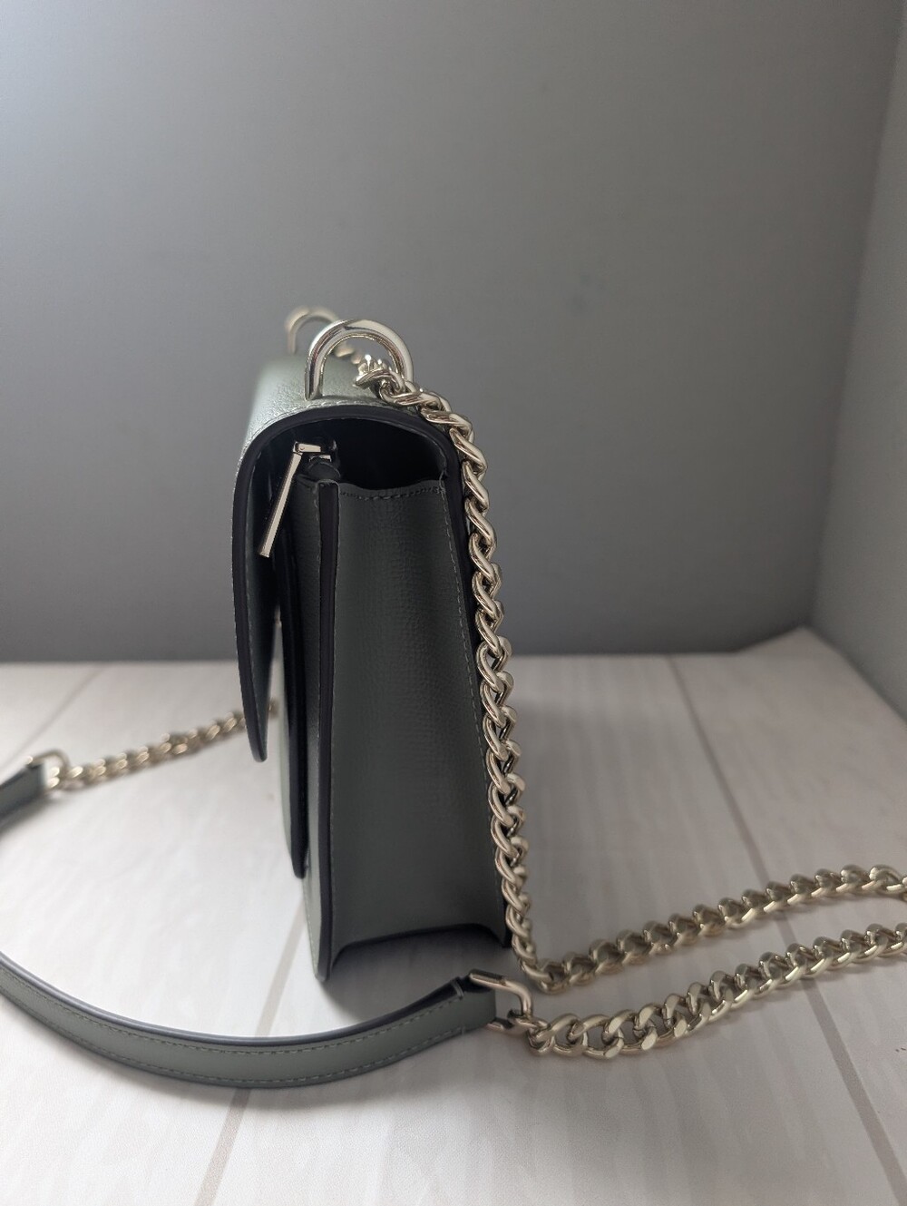 NWT Kate Spade K8518 Remi Refined Leather Flap Chain Crossbody In Dusky Pine - Picture 3 of 5